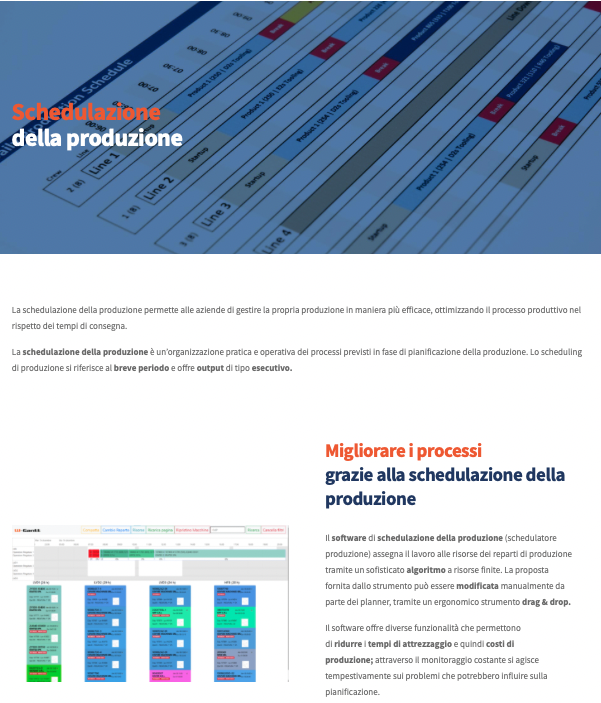 schedulazione della produzione